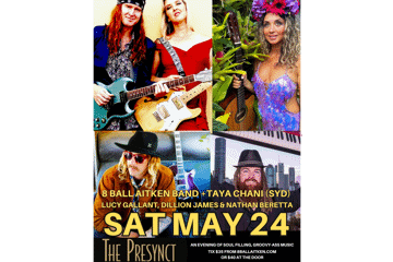 8 Ball Aitken Band + Taya Chani (SYD), Lucy Gallant, Dillion James & Nathan Beretta at The Presynct