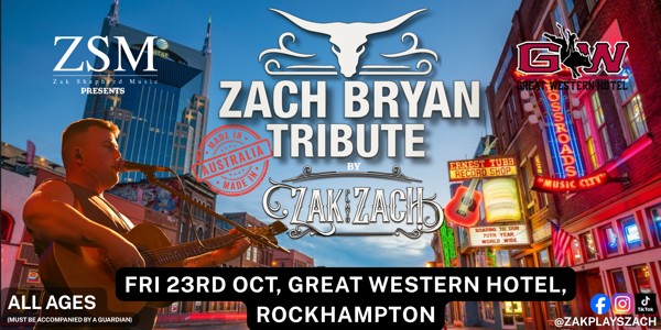 Zach Bryan Tribute Show live at Great Western Hotel - Concert poster