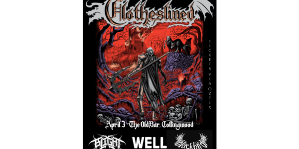 CLOTHESLINED live at The Old Bar in Fitzroy on April 03, 2026 - Concert poster