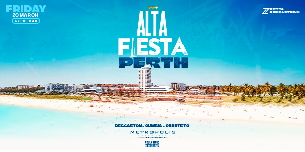 ALTA FIESTA PERTH live at Metropolis Fremantle in Fremantle on March 20, 2026 - Concert poster