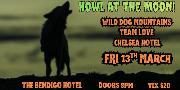 'Howl at the Moon' WILD DOG MOUNTAINS + TEAM LOVE + CHELSEA HOTEL