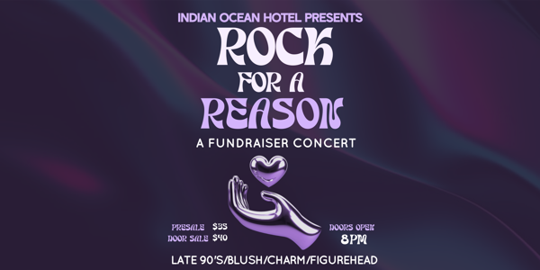 Rock for a Reason live at Indian Ocean Hotel in Scarborough on April 26, 2026 - Concert poster