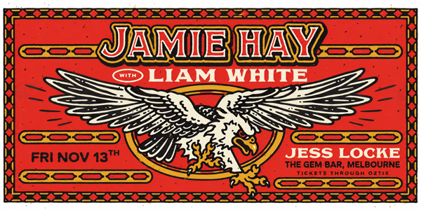 Jamie Hay with Liam White live at The Gem Bar - Concert poster