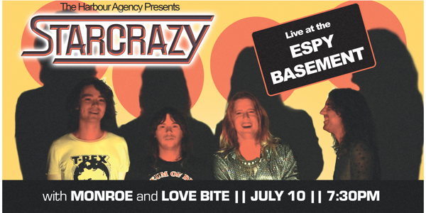 Starcrazy - Prove Myself Tour live at Espy Basement - Concert poster