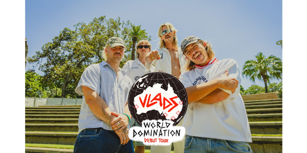 Vlads 'World Domination' Debut Tour live at Blute's Bar in Brisbane on March 13, 2026 - Concert poster