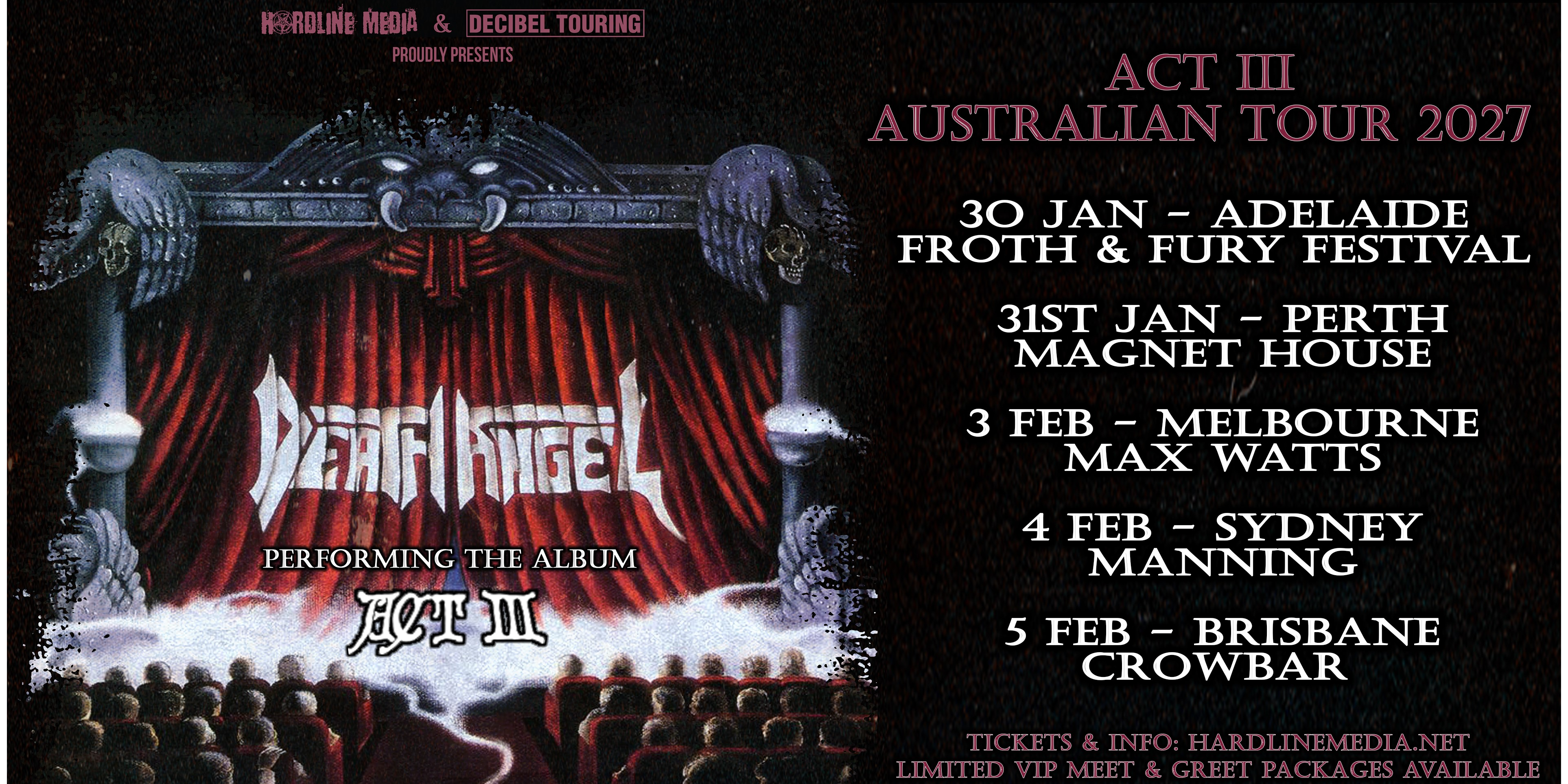 DEATH ANGEL - Act III - Australian Tour Jan/Feb 2027