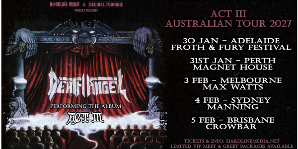 DEATH ANGEL - Act III - Australian Tour Jan/Feb 2027 live at Magnet House - Concert poster