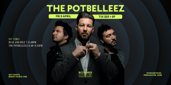The Potbelleez @ BOMBIES live at BOMBIES at Harbord Hotel in Freshwater on April 03, 2026 - Concert poster