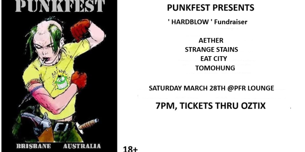 Hardblow Fundraiser live at PFR Lounge in Fortitude Valley on March 28, 2026 - Concert poster