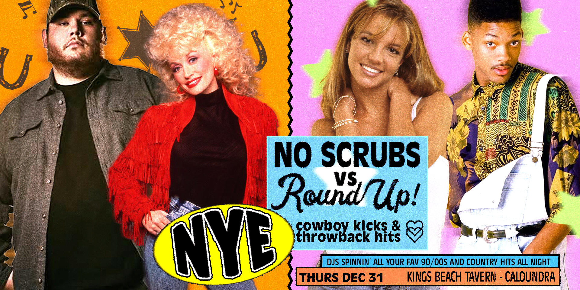 No Scrubs vs Round Up: NYE Party - Caloundra