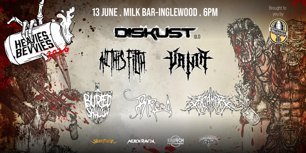 HEVVIES 'N BEVVIES 2026 live at Milk Bar - Concert poster