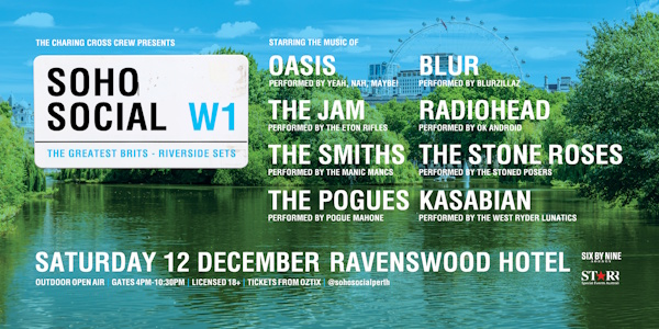 SOHO SOCIAL | The Greatest Brits - Riverside Sets | RAVENSWOOD live at Ravenswood Hotel - Concert poster
