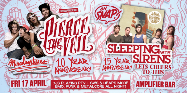 PIERCE THE VEIL vs SLEEPING WITH SIRENS - PERTH live at Amplifier Bar in Perth on April 17, 2026 - Concert poster
