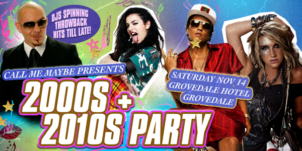 2000s + 2010s Party - Grovedale live at The Grovedale Hotel - Concert poster