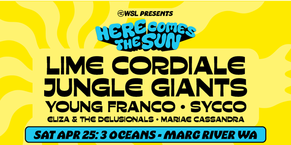 Here Comes The Sun - Margaret River live at 3 Oceans Winery in Western Australia on April 25, 2026 - Concert poster