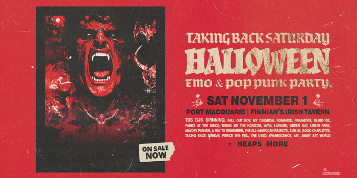 Taking Back Saturday Halloween: Emo & Pop Punk Party - Port Macquarie