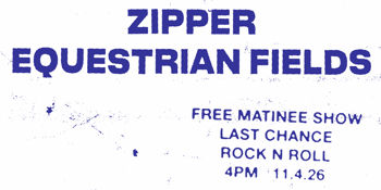ZIPPER & EQUESTRIAN FIELDS - Free Entry!