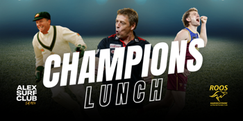 Sporting Lunch, with Ian Healy, Harris Andrews, and Mark ’Bomber’ Thompson.