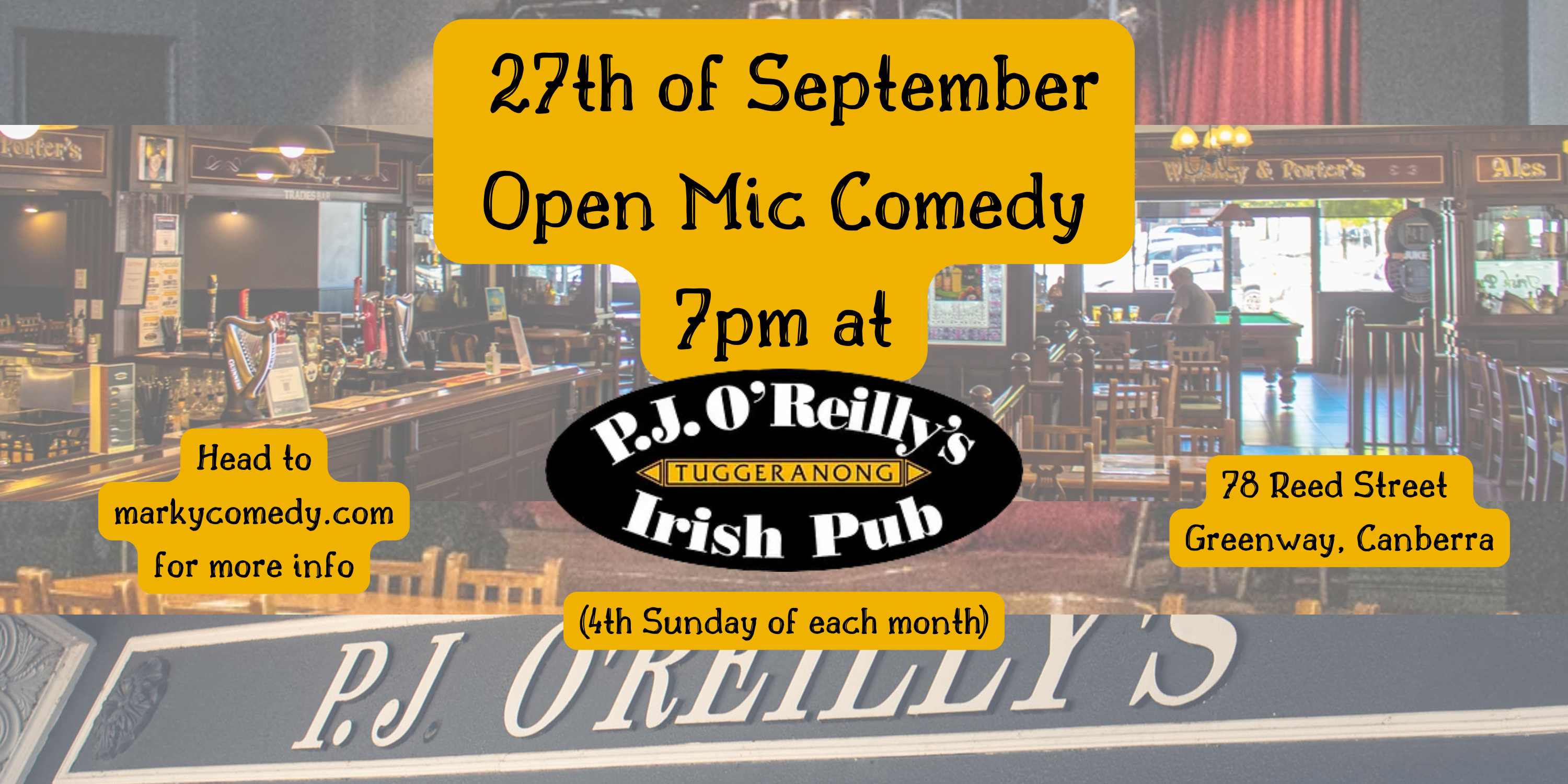Open Mic Comedy @PJ O'Reilly's Tuggeranong