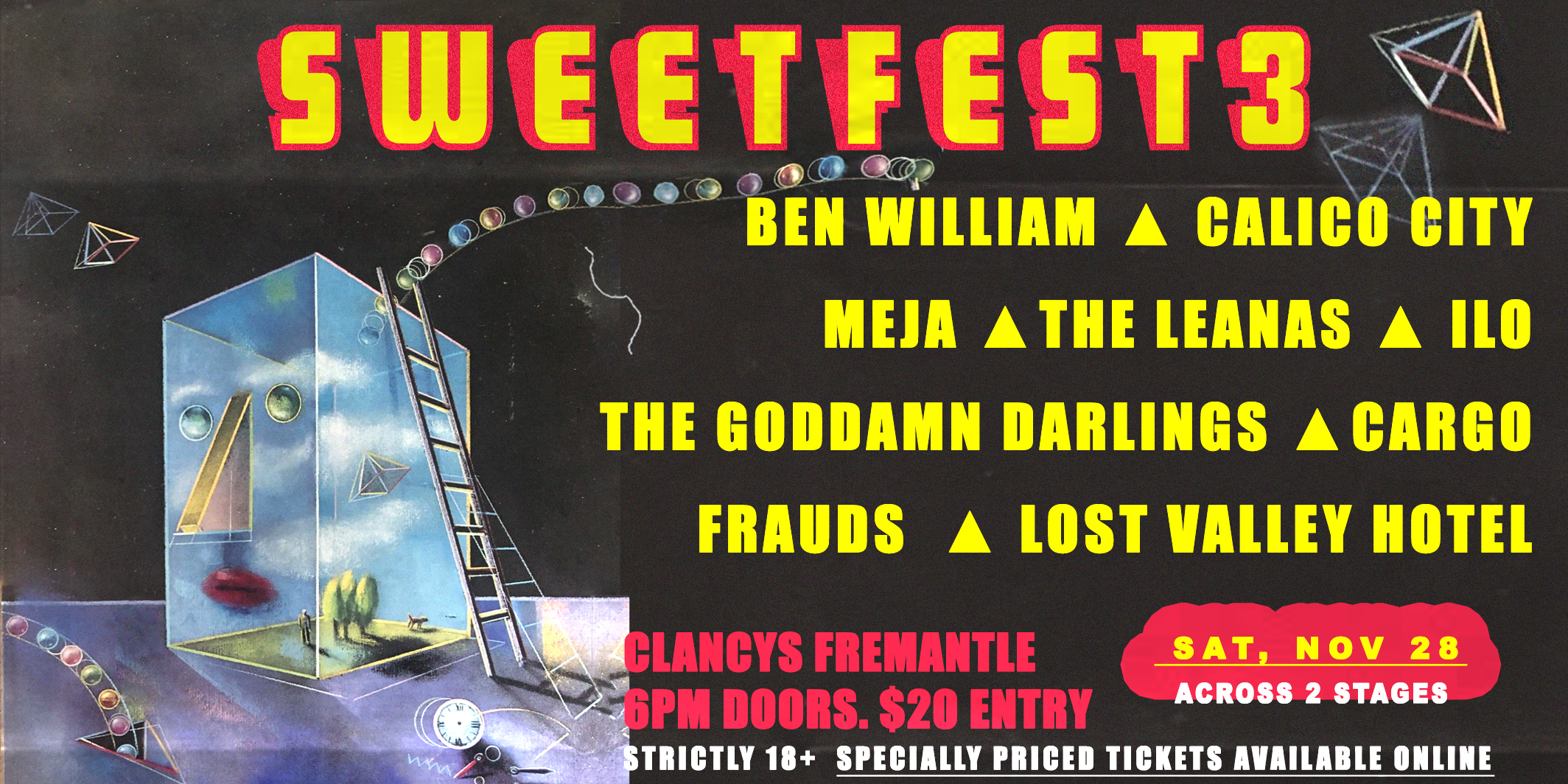 SWEETFEST 3! 9 bands | 2 stages | mini-fest at Clancys Freo!