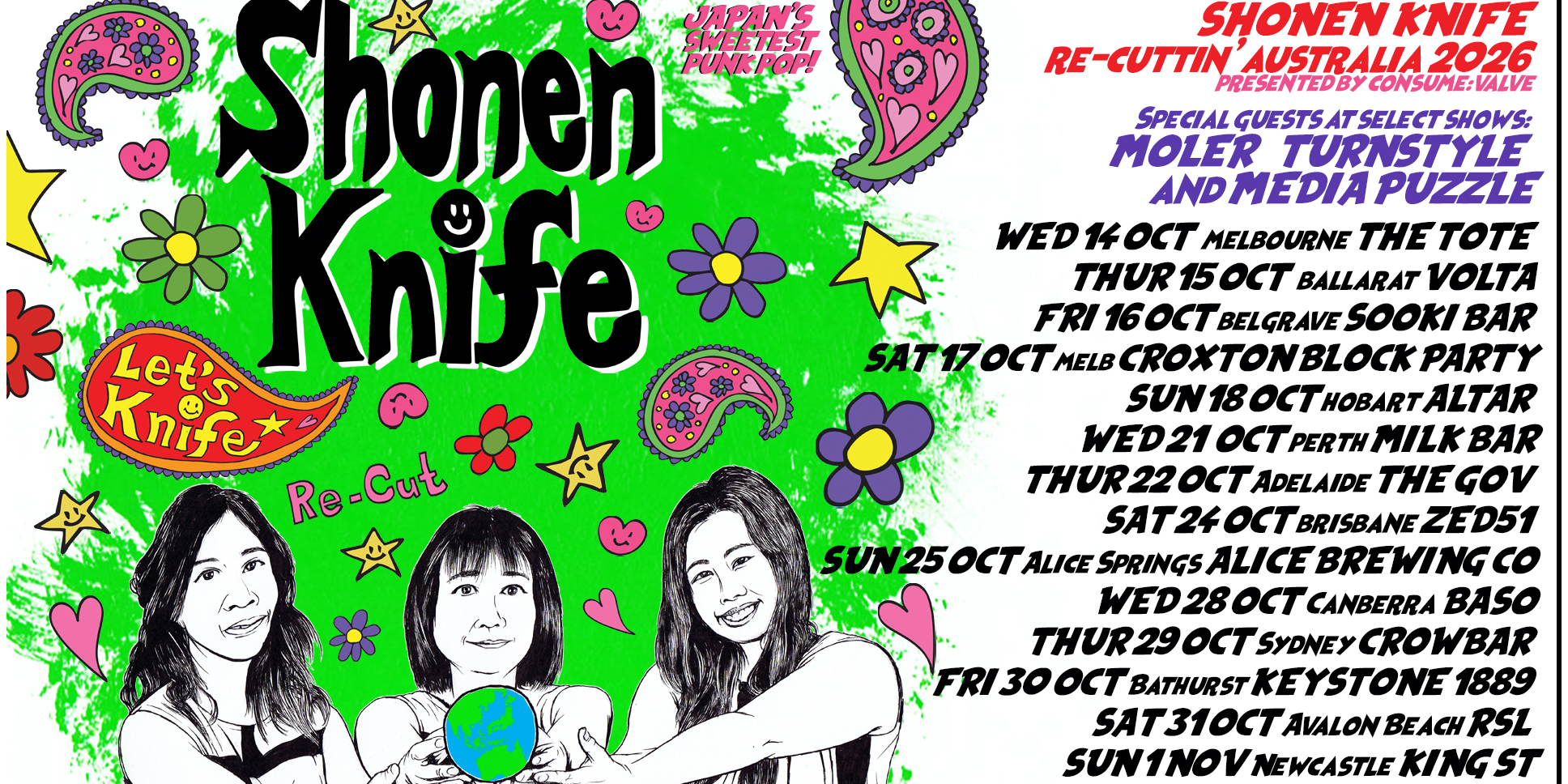 SHONEN KNIFE re-cuttin’ Australia/NZ 2026