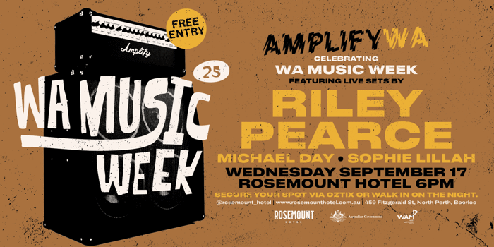 Celebrating WA Music Week: Riley Pearce w/ Michael Day & Sophie Lilah (Amplify WA Series)