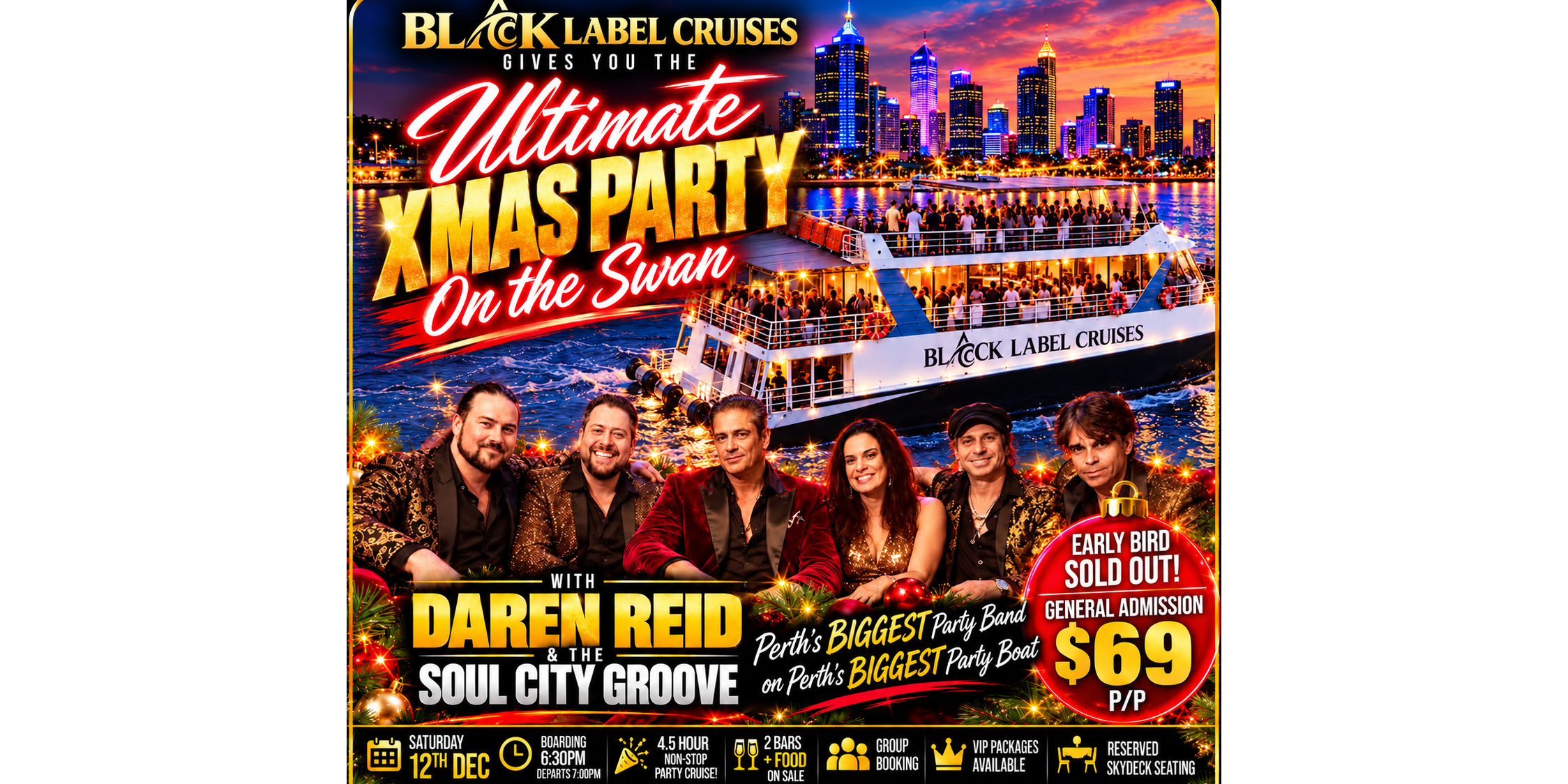 ULTIMATE XMAS PARTY ON THE SWAN - With Darren Reid & the SCG