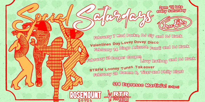 Rosemount Hotel X RTRFM Social Saturdays February