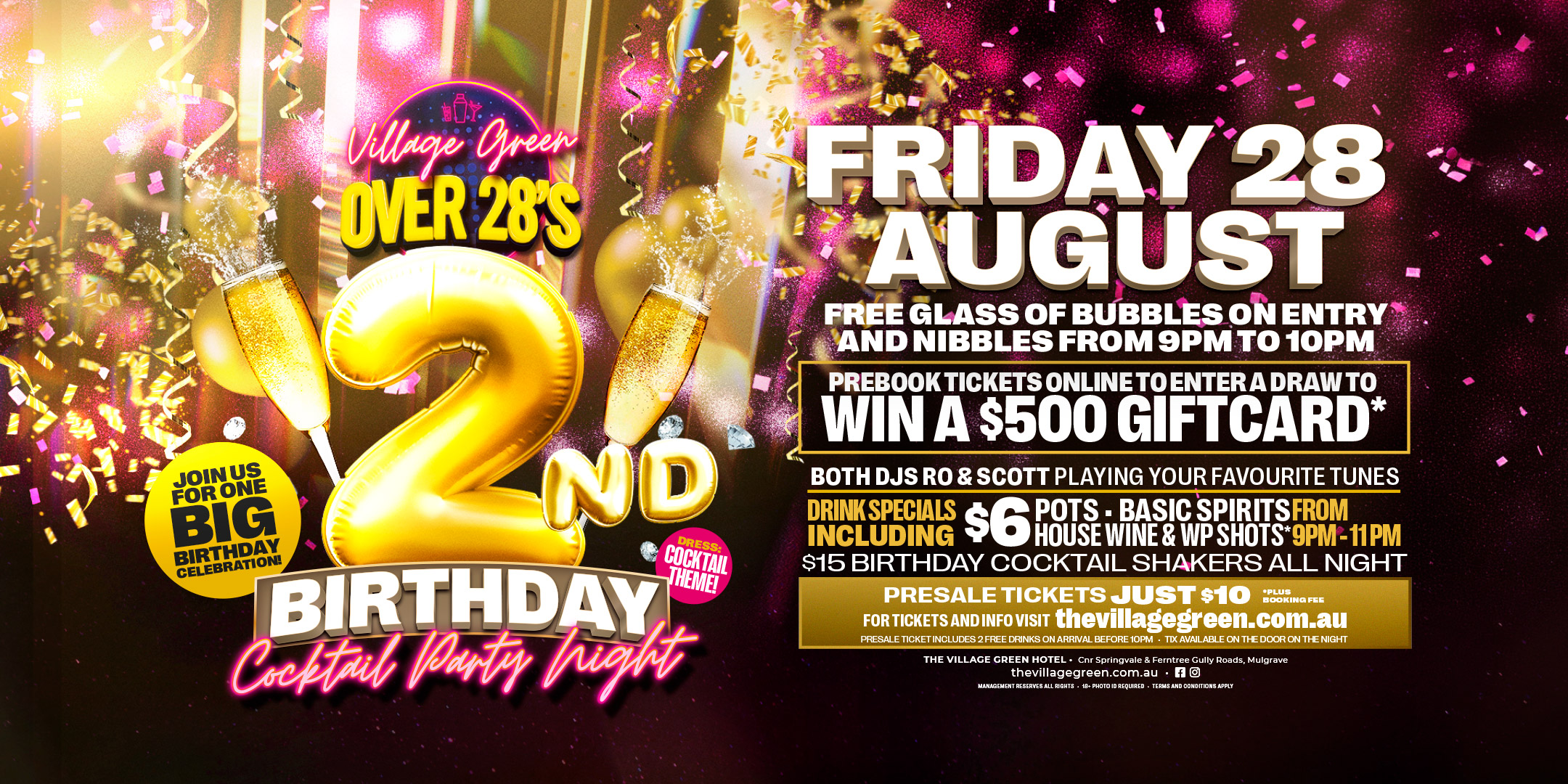 VILLAGE GREEN - Over 28 Friday's