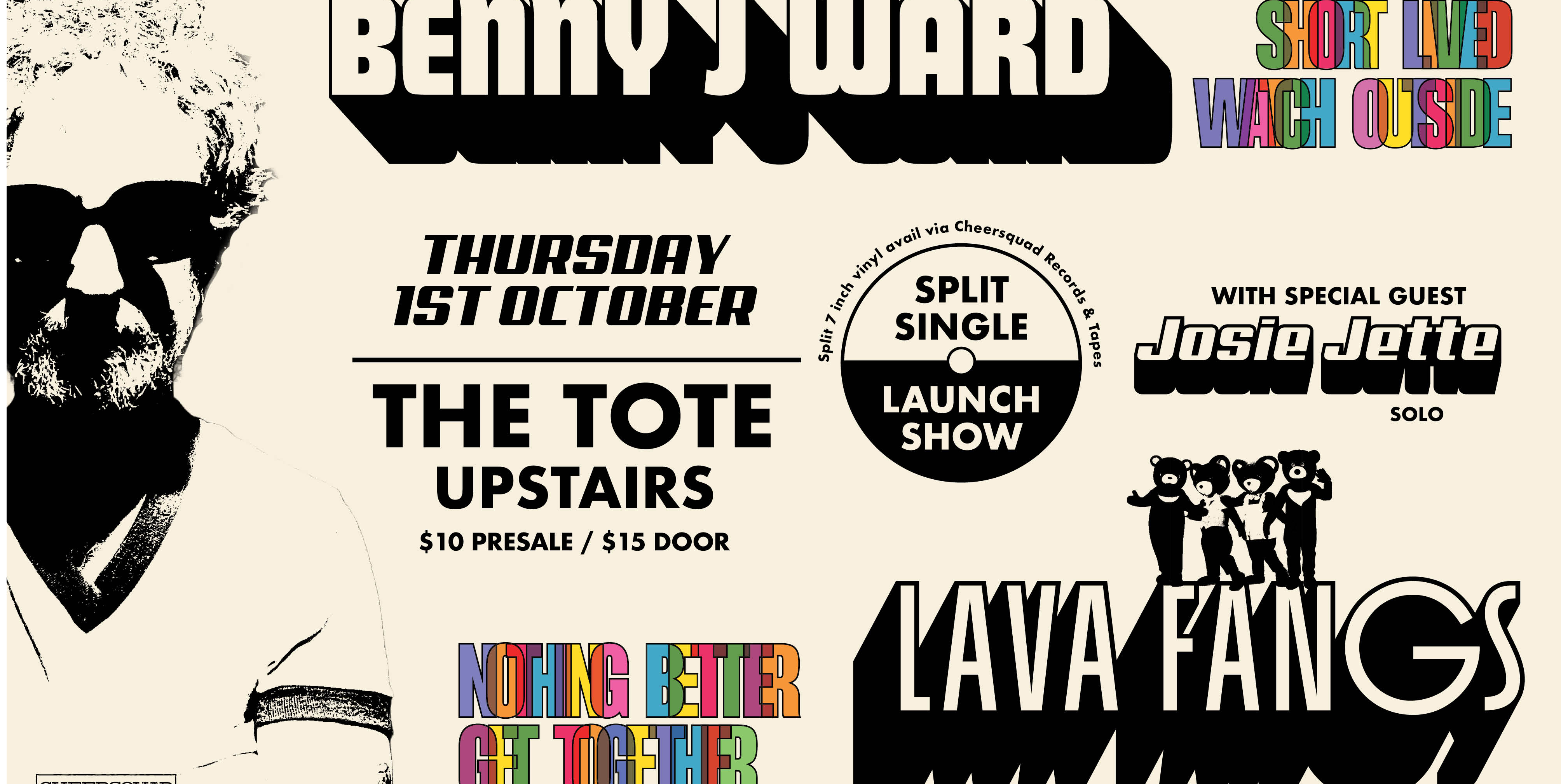 Benny J Ward + Lava Fangs Split 7" Launch + Josie Jette (Solo)