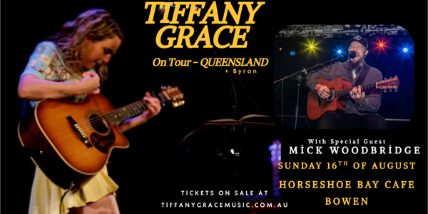Tiffany Grace - Ripples in Time Tour 2026 live at Horseshoe Bay Cafe in Queensland on August 16, 2026 - Concert poster