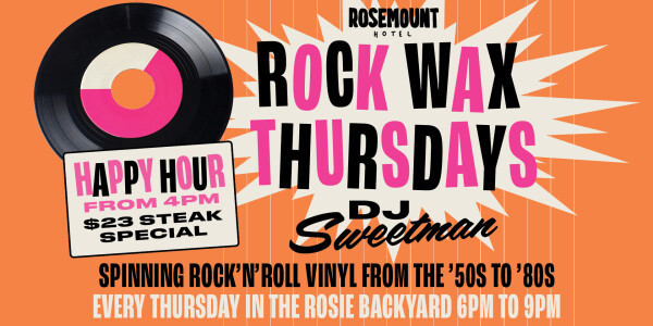 Rock Wax Thursdays live at Rosemount Hotel - Concert poster
