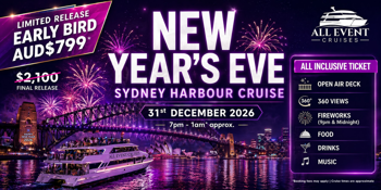 New Years Eve | Sydney Harbour Cruise | Open Air Deck | All Inclusive
