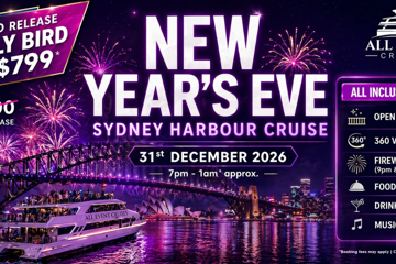 New Years Eve | Sydney Harbour Cruise | Open Air Deck | All Inclusive