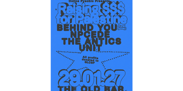 RAISING $$$ FOR PALESTINE live at The Old Bar - Concert poster