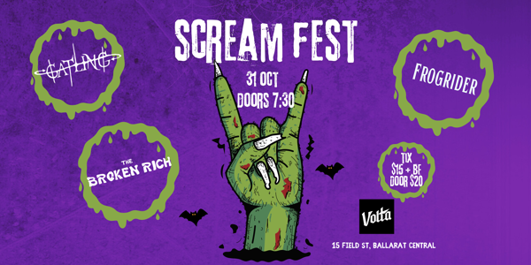 SCREAMFEST — HALLOWEEN NIGHT IN BALLARAT live at Volta - Concert poster