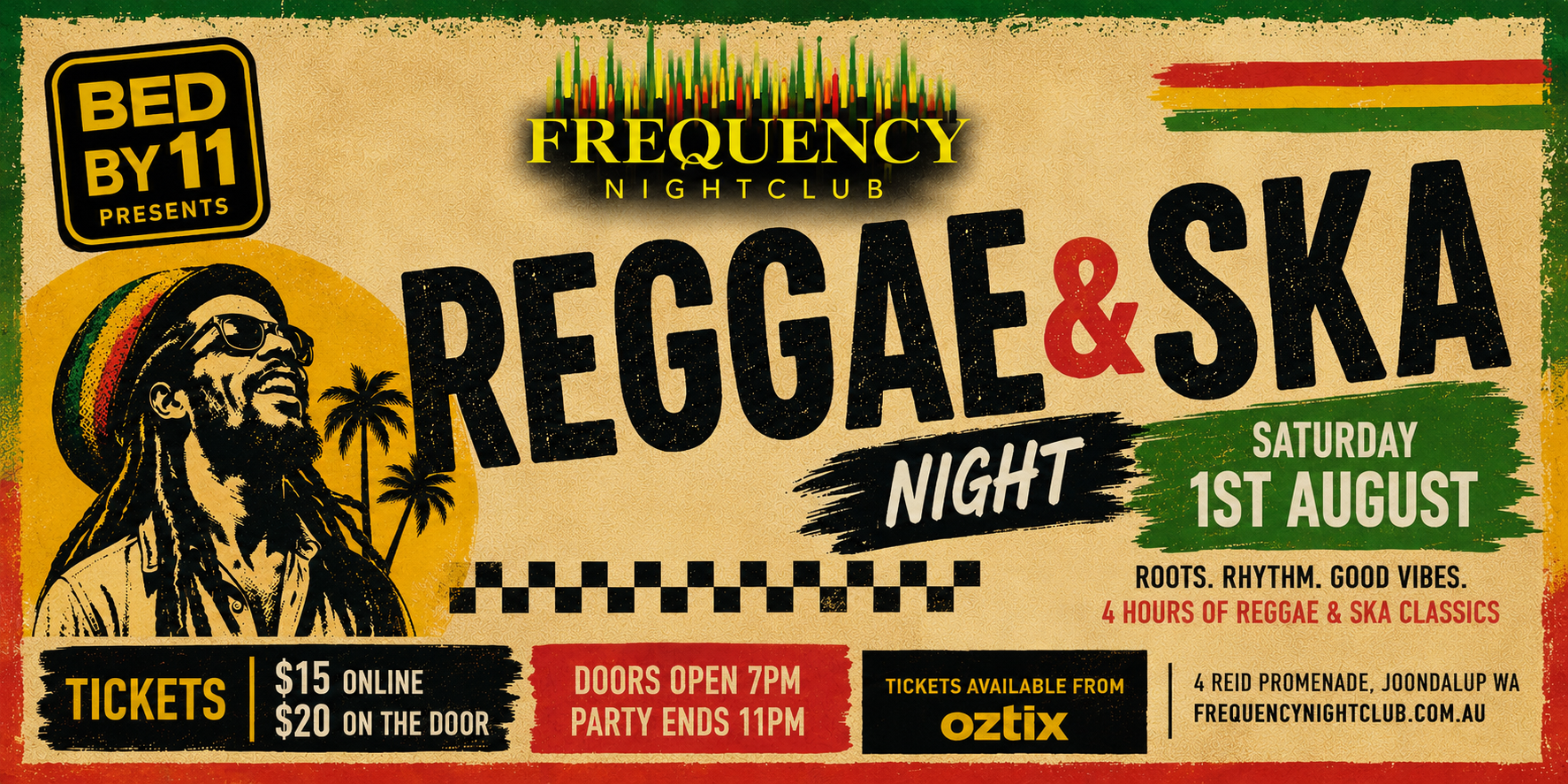 BED BY 11 PRESENTS: REGGAE & SKA NIGHT @ JOONDALUP Frequency Nightclub