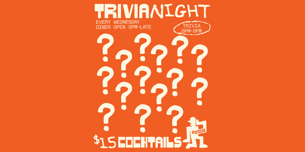 Trivia night at Reggie - 14/10/26