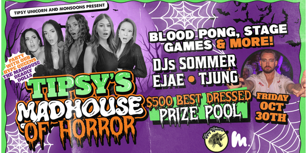 TIPSY'S MADHOUSE OF HORROR live at Monsoons - Concert poster