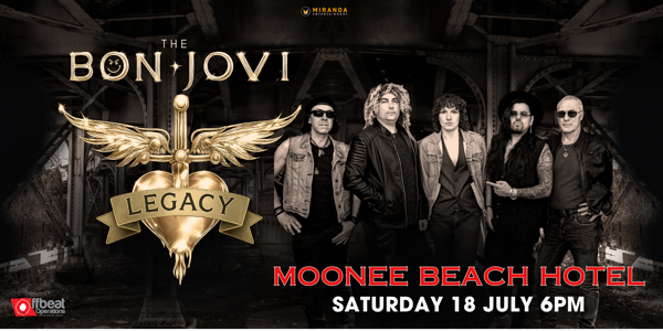 THE BON JOVI LEGACY live at Moonee Beach Hotel - Concert poster