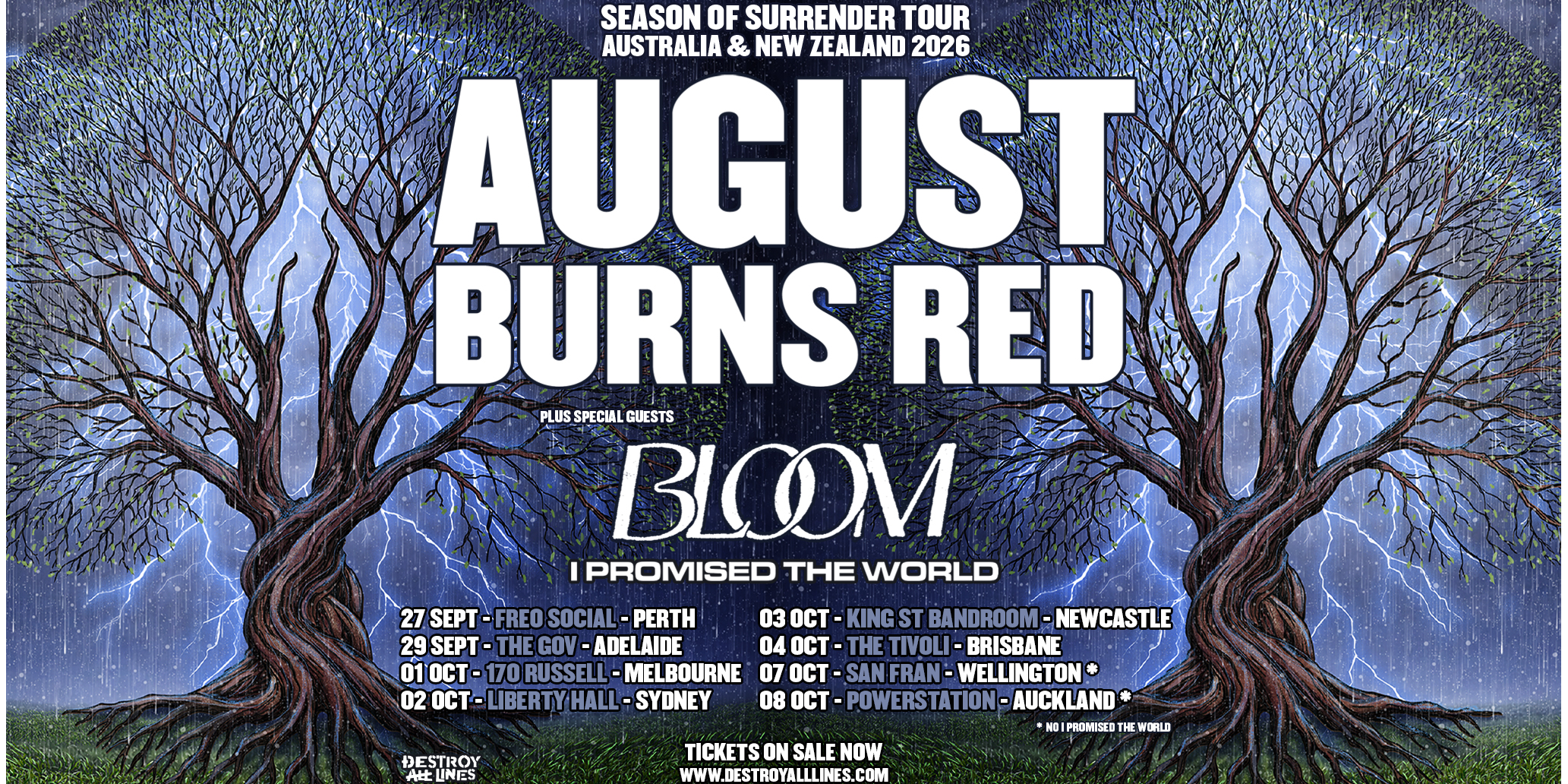 August Burns Red 'Season Of Surrender' Aus Tour 2026