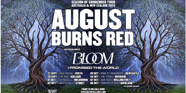 August Burns Red 'Season Of Surrender' Aus Tour 2026 live at King Street (Newcastle) - Concert poster