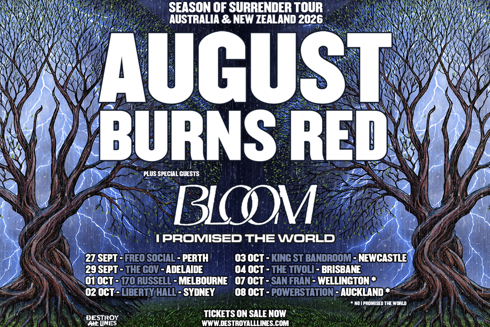 August Burns Red 'Season Of Surrender' Aus Tour 2026