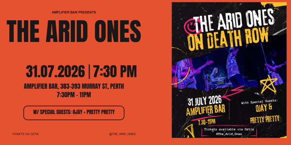 The Arid Ones - On Death Row live at Amplifier Bar - Concert poster