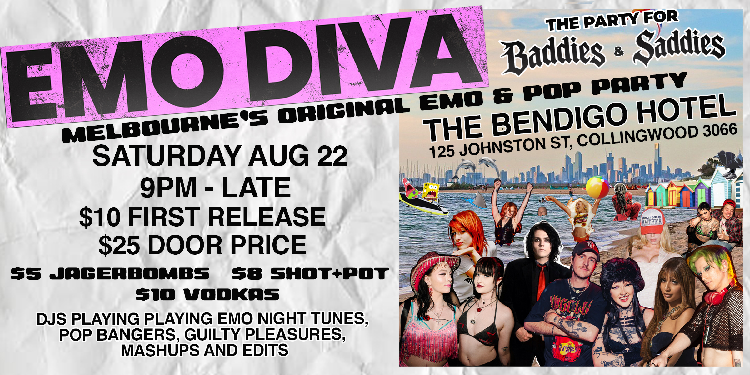 EMO DIVA - Melbourne’s Original Emo & Pop Party