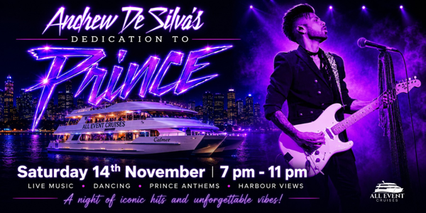 A Night of Prince | Starring Andrew De Silva | Newcastle Harbour live at Calmer (Newcastle - Queens Wharf Ferry Terminal) - Concert poster