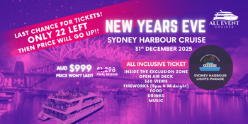 NYE Sydney Harbour Cruise 2025 | All Inclusive | Inside the exclusion Zone | Open Air Deck