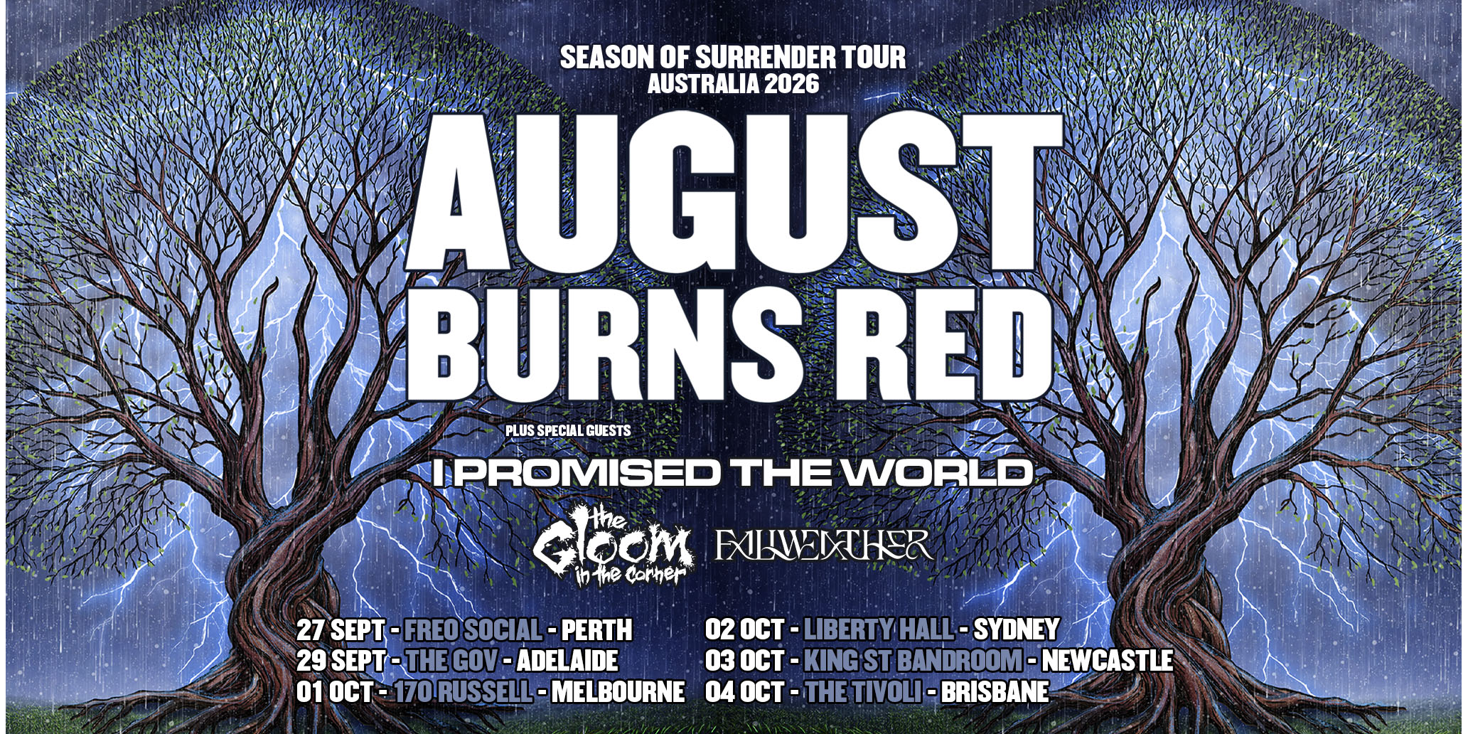 August Burns Red 'Season Of Surrender' Aus Tour 2026