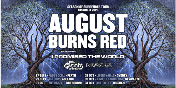 August Burns Red 'Season Of Surrender' Aus Tour 2026 live at The Gov - The Venue - Concert poster