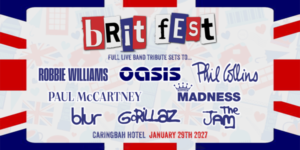 BRIT FEST (from the uk) - Caringbah Hotel live at Highfield Caringbah - Concert poster